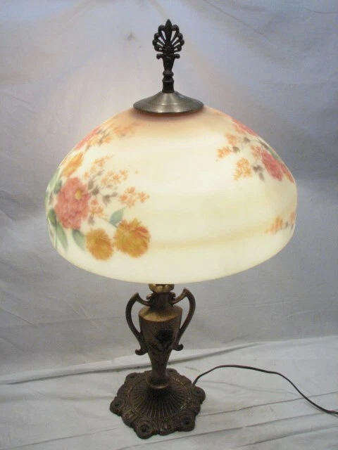 Vintage reverse cheap painted lamp