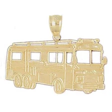 New 14k Gold Bus Pendant