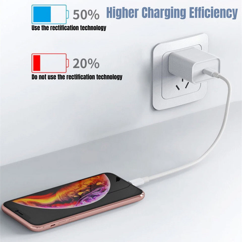 50X/100X PD Fast Charger Cable 1m/2m Type USB C to iPhone 14 13 12 11 Pro Max X - Image 3 of 4