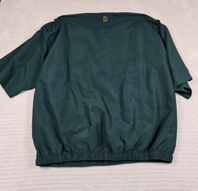 Veste FootJoy Dry Joys Coupe-vent Golf – Vert Foncé – XL – Manches Courtes 1/4 Zip