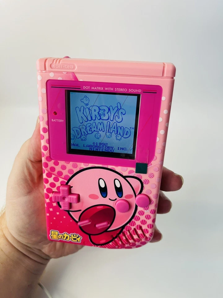 Custom Gameboy, IPS Backlit LCD Nintendo GB Kirby Game Boy Pink NEW - Image 3 of 4