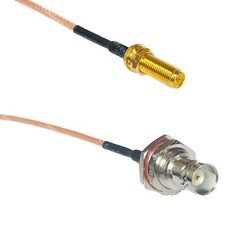 RG316 RP-SMA Female Long to BNC FEMALE BIG BULKHEAD RF Cable Rapid-SHIP LOT