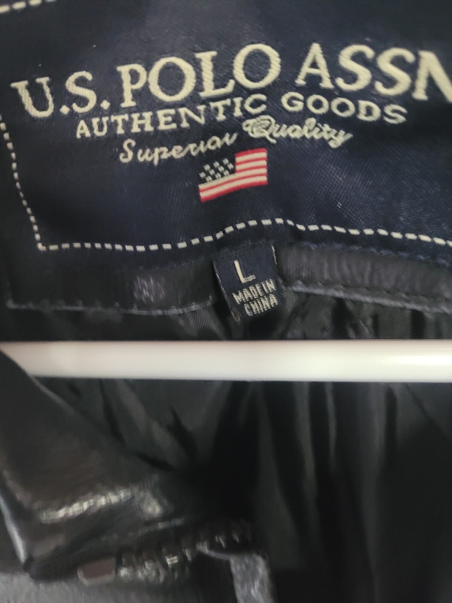 Vintage Black Genuine Leather Jacket US Polo Association Vintage Black Genuine Leather Jacket US Polo Association