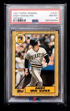 1987 Topps Traded TIFFANY Andy Van Slyke #124T - 1st Pirates Card - PSA 8