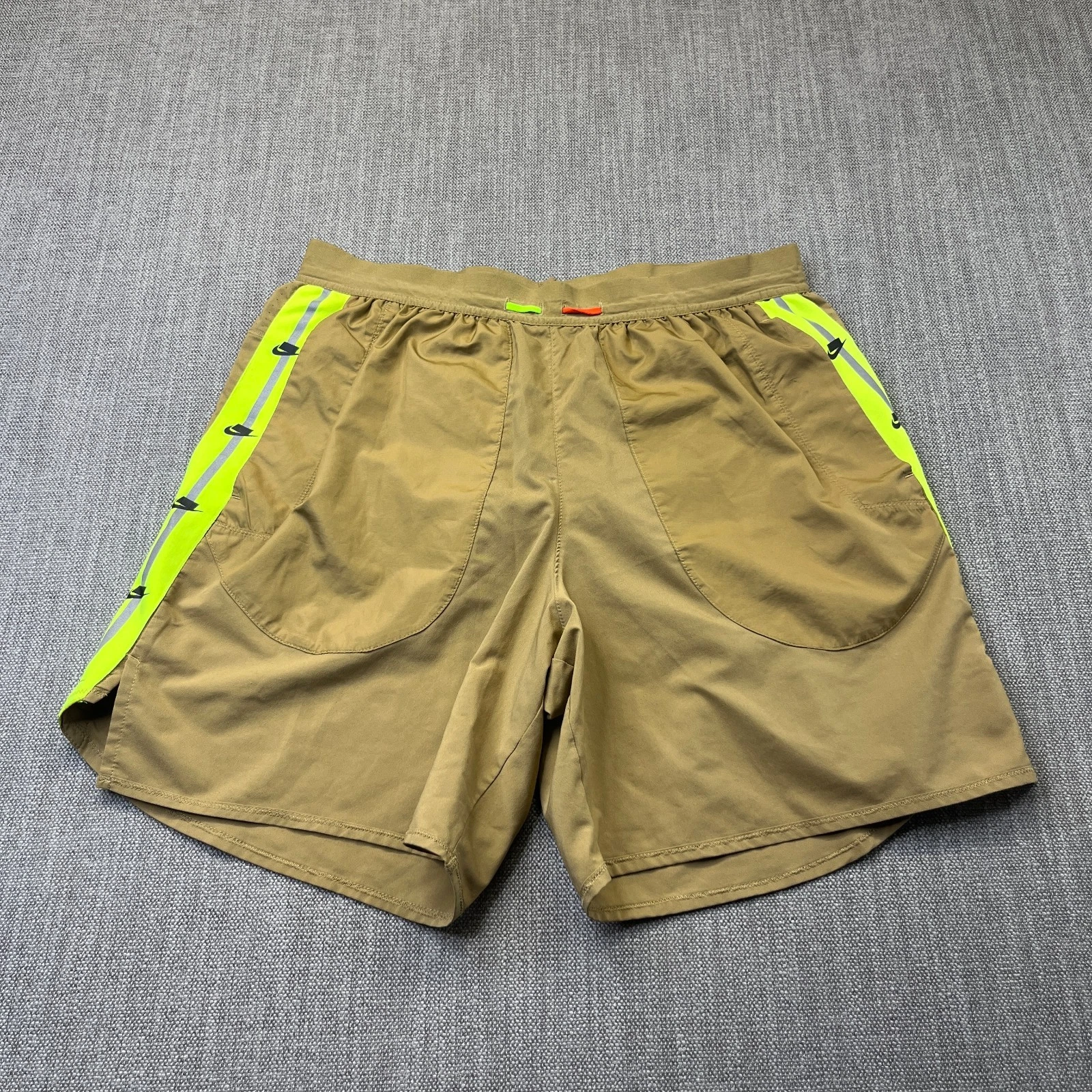 Nike Running Shorts Wild Mens L NSW Brief Lined Tan Athletic Gym Trail