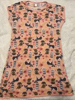 betsy tw sleeveless night gown  dog print Sleep Wear Lounge Size XL Pink