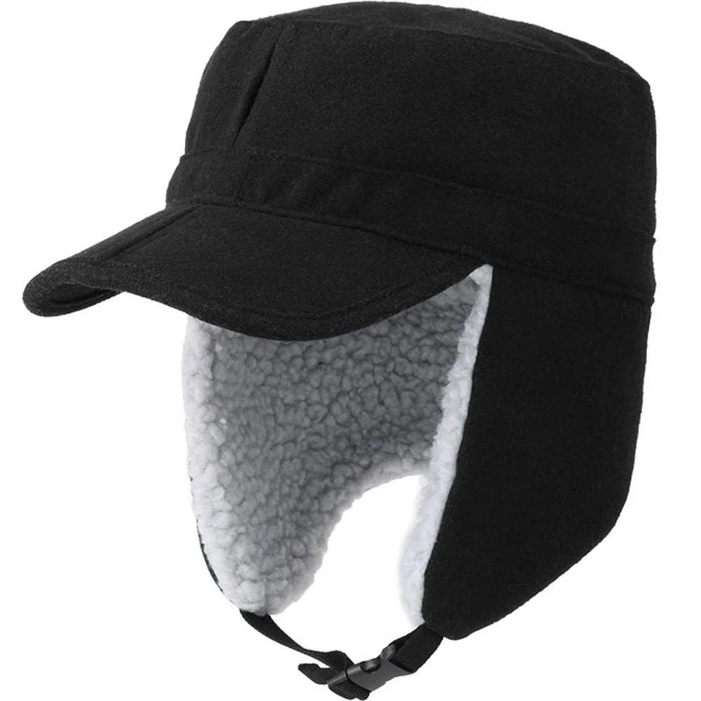 Winter Windproof Ear Flap Hats Denim Baseball Cap Ushanka Trapper Hat Men&Wom...