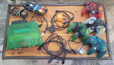 Nintendo 64 Jungle Grn Console w/Cables, Expansion, 4 Controllers  More Bundle 