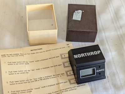 Northrop aviation digital clock in original box NOS black
