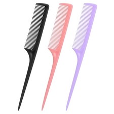 Rat Tail Comb Set-3Pcs Rat Tail Hair Teasing Fine Tooth Combs for Women Girls,