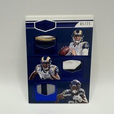 2016 Panini Plates & Patches Triple Patches Green Jared Goff/Cooper/Prosise /10