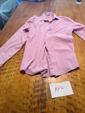 Kenneth Cole Shirt Mens 15.5 Red Long Sleeve Button-Up KP2