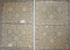 6 Tovagliette vintage grandi in pizzo all'uncinetto a mano centrotavola centrino nuove Macy's