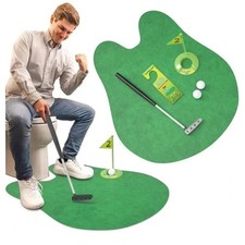 Fairly Odd Novelties Potty Putter Toilet Time Golf Game Green Bathroom Mat NIB