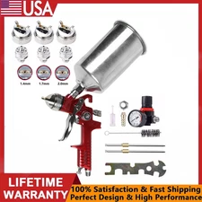 Professional HVLP Air Paint Spray Gun For Painting Houses Cars Steel Adjustable