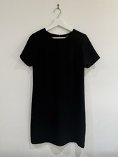 Next Ladies Short Sleeve Zip Closure Black Dress |Size 10 |Polyester & Elastane