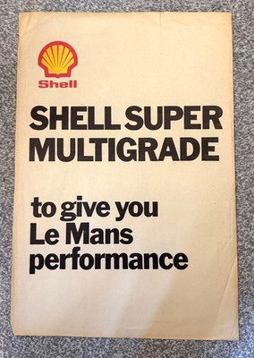 70er Jahre Shell Super Multigrade LeMans Performance Tankstelle Auto Poster