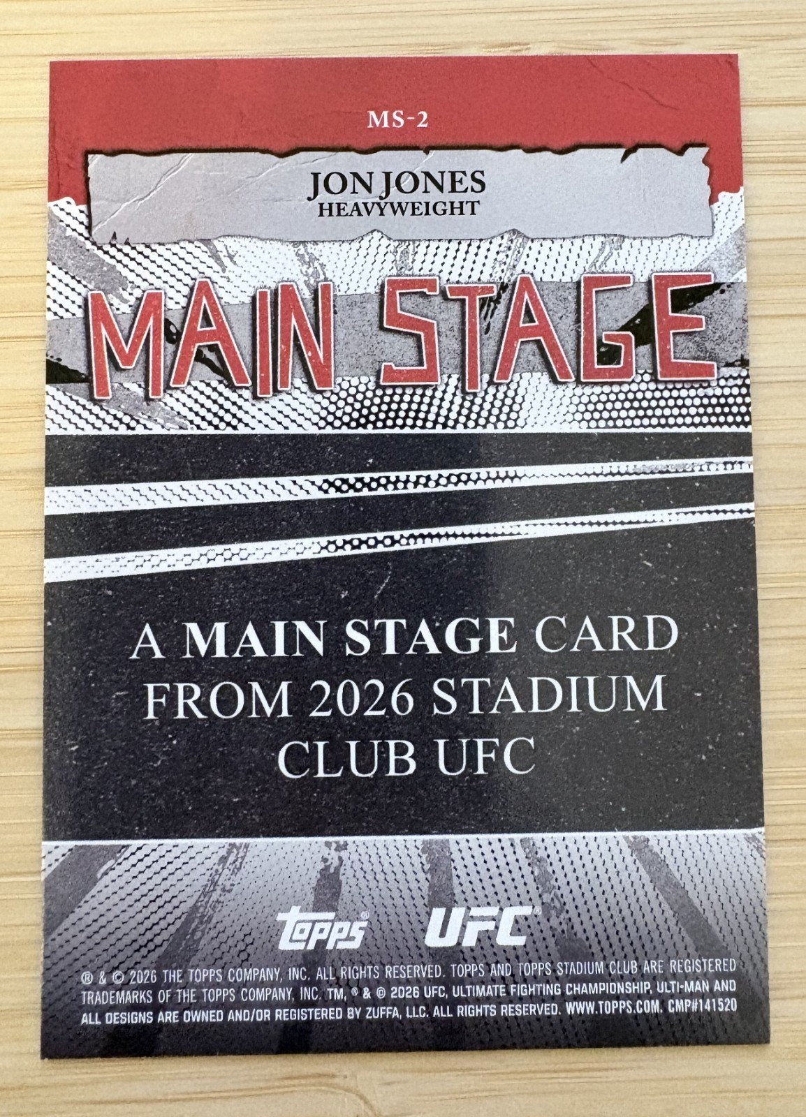 2026 Topps Stadium Club Chrome UFC JON JONES Main Stage Silver #MS-2 view 2
