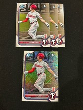 Logan Cerny 1st Bowman Chrome & Paper Phillies Prospect Lot (4) 2022