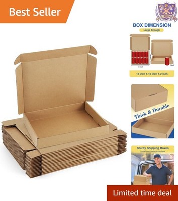 25 Pack Shipping Boxes 13x10x2 Inches Cardboard for Packaging Small Business