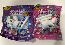 Crayola Scribble Scrubbie Pets Washable Pet Figurines 2-Pack Markers Brush