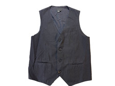 ZARA MAN Black Pinstripe Dress Vest Waistcoat Cotton Blend Men's Size Large USA