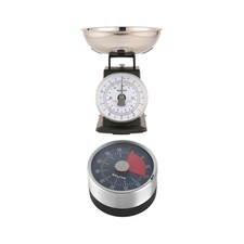 Image of Salter Timeless Mechanical Kitchen Scale & Timer, 5kg Capacity, Black/Stainless