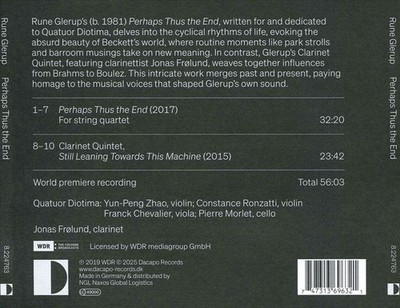 QUATUOR DIOTIMA / JONAS FRØLUND RUNE GLERUP: PERHAPS THUS THE END NEW CD