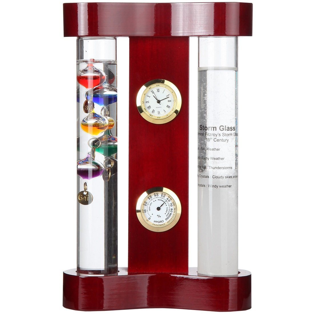 With Galileo Thermometer, Precision Quartz Cl