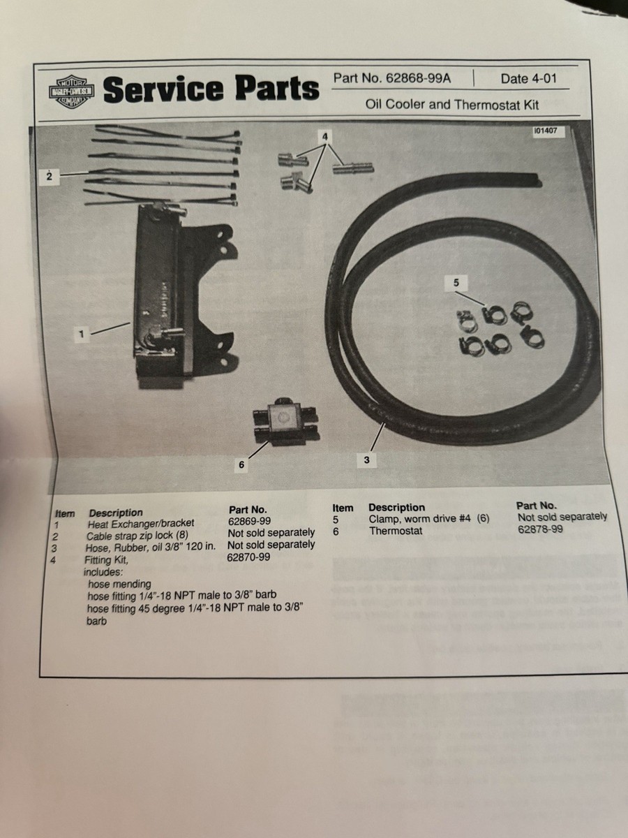 にゃあ OEM Harley-Davidson Touring Oil Cooler Kit 62868-99A - for sale