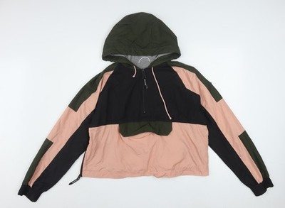 Hollister Damen Anorak Jacke Mehrfarbig Kapuze XL Freizeit