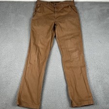 Duluth Trading Flex Fire Hose Pants Mens 36x34 Brown Foreman Stretch Workwear