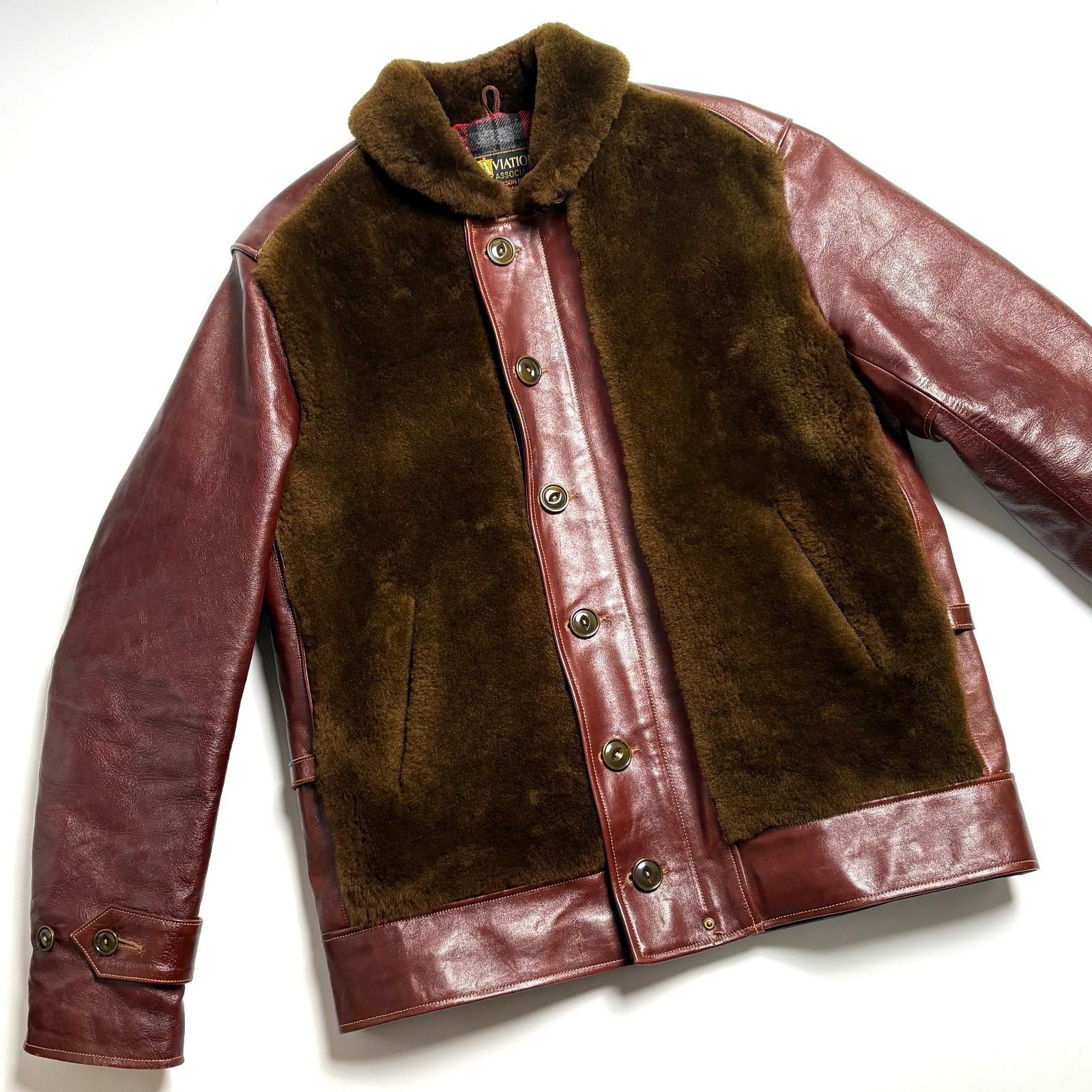 Buzz Rickson’s Leather Jacket Brown 42 Horsehide … - image 3