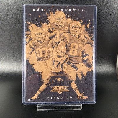 Rob Gronkowski 2015 Topps Fire Fired Up 7x5 Box Topper Gold 8/10