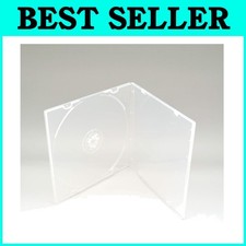 100-Pack 5.2mm Slim CD Cases, Clear Poly with Sleeves