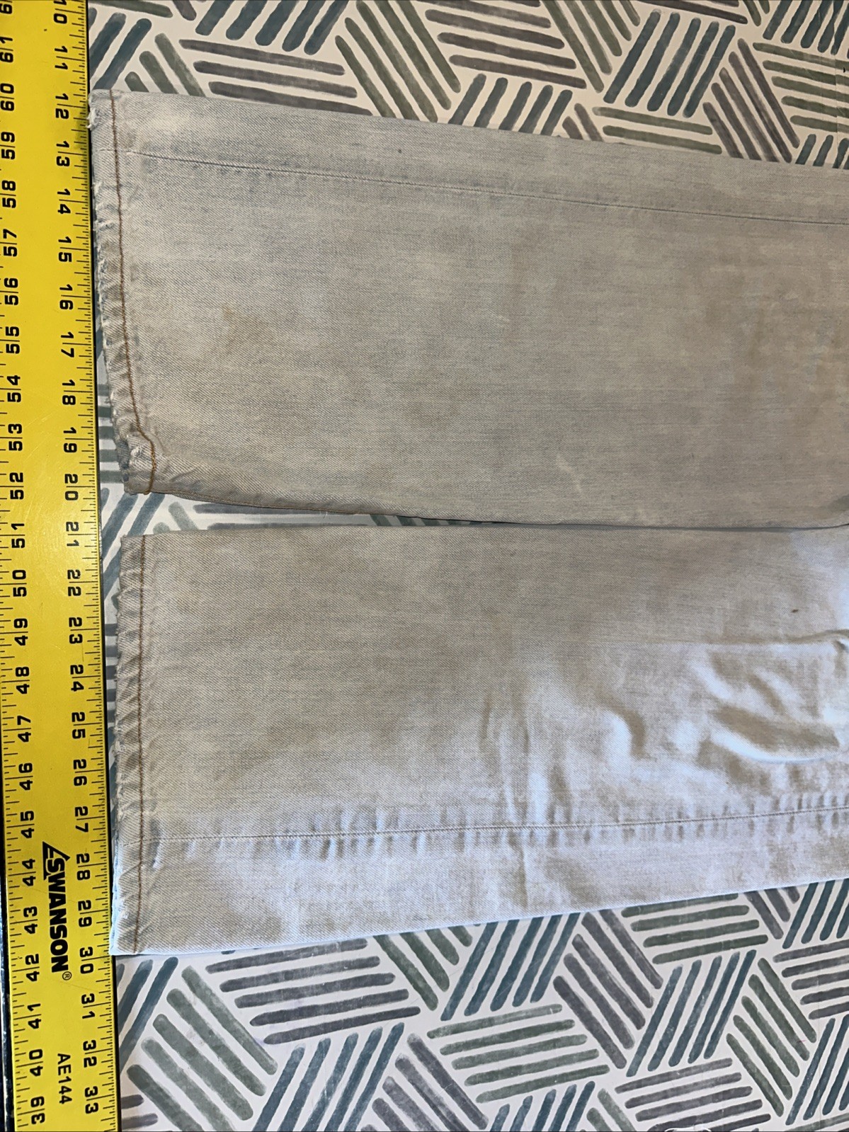 Edwin Button Front Cinch Back Distressed Light Bl… - image 10