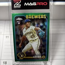 Abner Uribe 2024 Topps Chrome True Green Refractor Rookie /99 #276