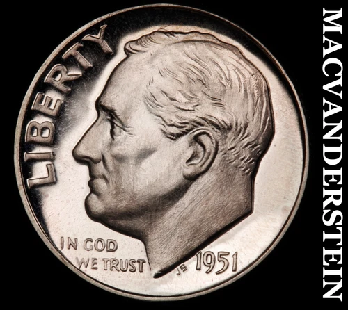 1951 Roosevelt Dime- Silver- Choice Gem Proof++++ Luster No Reserve #J4363