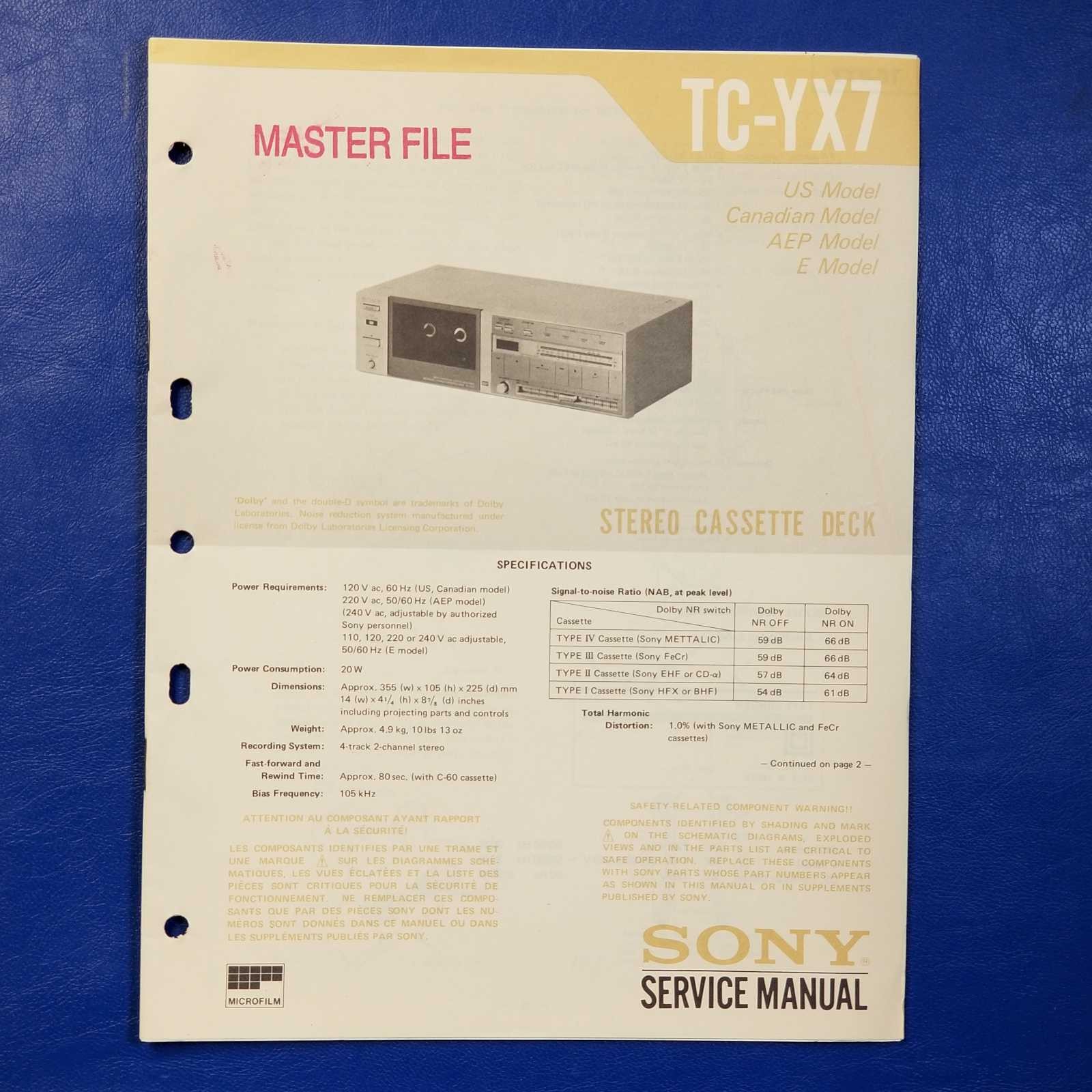 Sony TC-YX7 vintage audio equipment - eBay listing photo 4