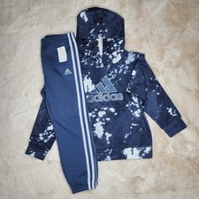 Adidas Hoodie  Jogger 2 Pc Outfit Set Light Navy Blue Size 6 Boys NWT