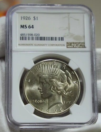 1926 US Peace Silver Dollar $1 NGC MS64