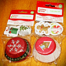 Wilton  24 CT. HOLIDAY TIME CUPCAKE KITS SET OF 2 Liners  Picks - Standard