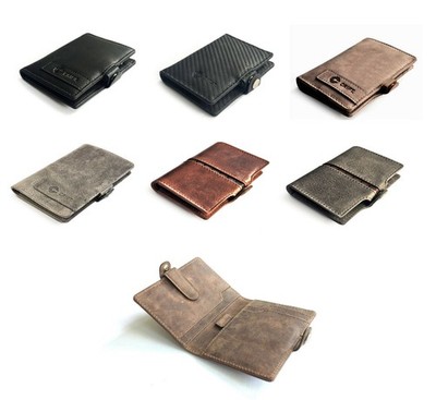 CRYPT 4.15 STEEL Leather Card Wallet   RFID Blocking Kreditkartenetui Münzfach