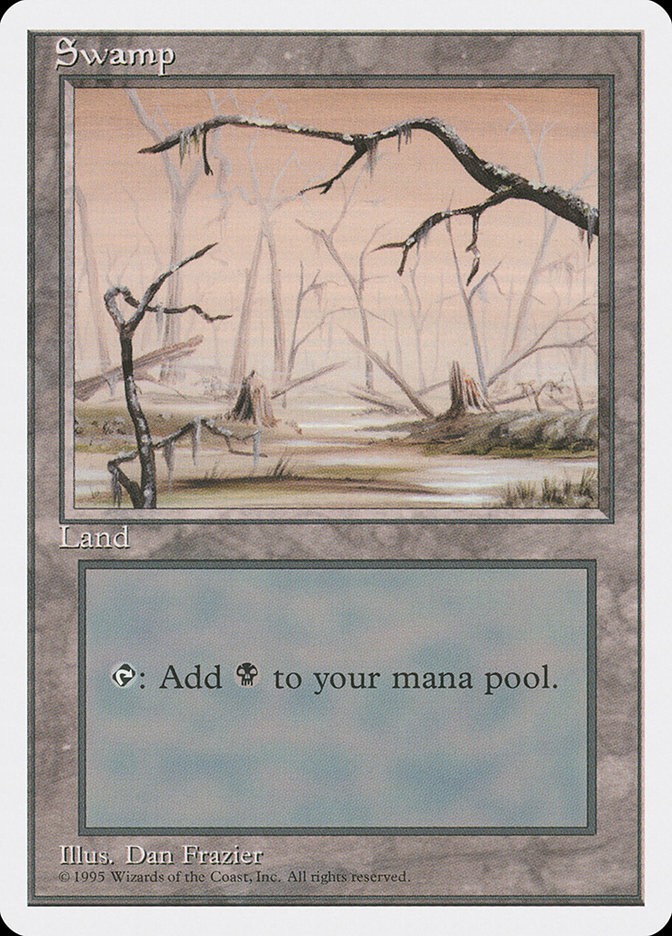 15x Swamp Basic Land (Random art versions) - LP - 4th Edition mtg
