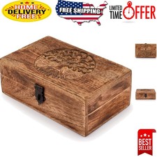 Artisan-Made Jewelry Keepsake Box with Tree of Life Engraving - Storage Elegance