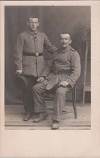 RPPC Postcard Lobenstein Germany Two Soldiers Studio Portrait