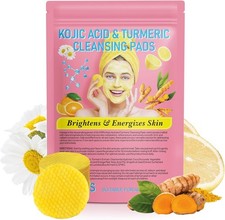 Turmeric Kojic Acid Pads Turmeric Kojic Cleansing Pads Facial Sponges Exfoliate