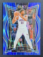 Joel Embiid 2024-25 Panini Select Concourse Blue Flash Prizm /99 #6