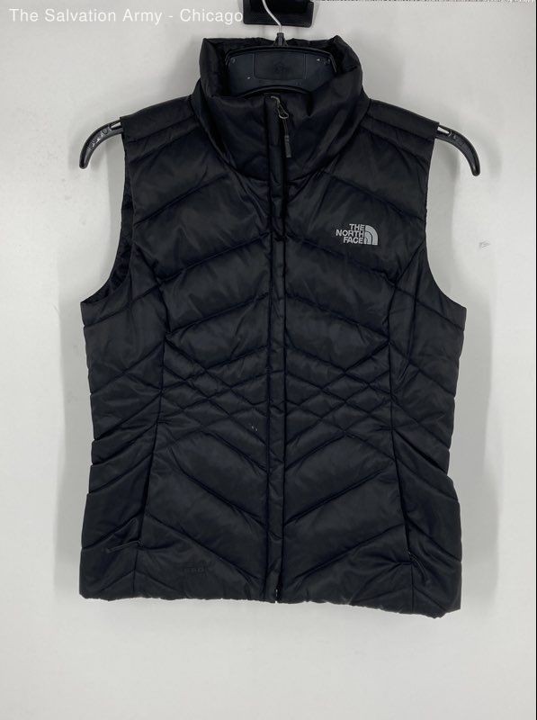 The North Face Womens Black Pockets Sleeveless Full-Zip Puffer Vest Size Small