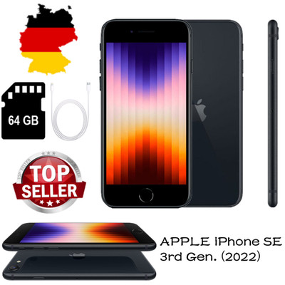 NEU Apple iPhone SE 3rd Gen. - 64GB - Midnight (Ohne Simlock)  Versiegelte